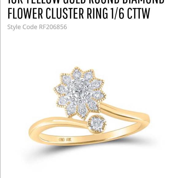 10K YELLOW GOLD ROUND DIAMOND PROMISE RING NOT CZ! - Picture 5 of 5